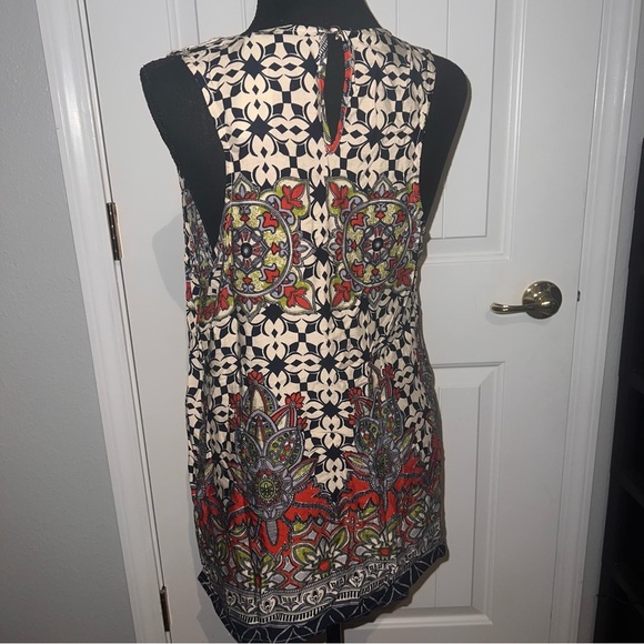 Fun 2 Fun Multi-Color L Tank Top Shirt Lace Top Boho Sleeveless Colorful - Picture 2 of 5